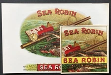 Sea Robin The Pair Cigar Box Labels 2 Pc. Set