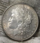 1892 Morgan Silver Dollar Almost Uncirculated Full Breastfeathers