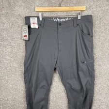 Wrangler ATG Men's 38x30 Straight Fit Side Zip Utility Pants Gray Work NEW