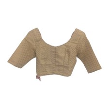 NWT Gold Readymade Saree Blouse with Elbow Length Sleeves, Size 34