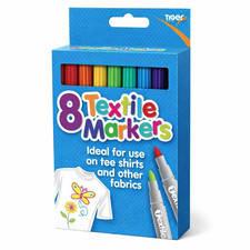 8 Textile Markers Fabric Pens Arts Crafts Design Kids Create Clothes