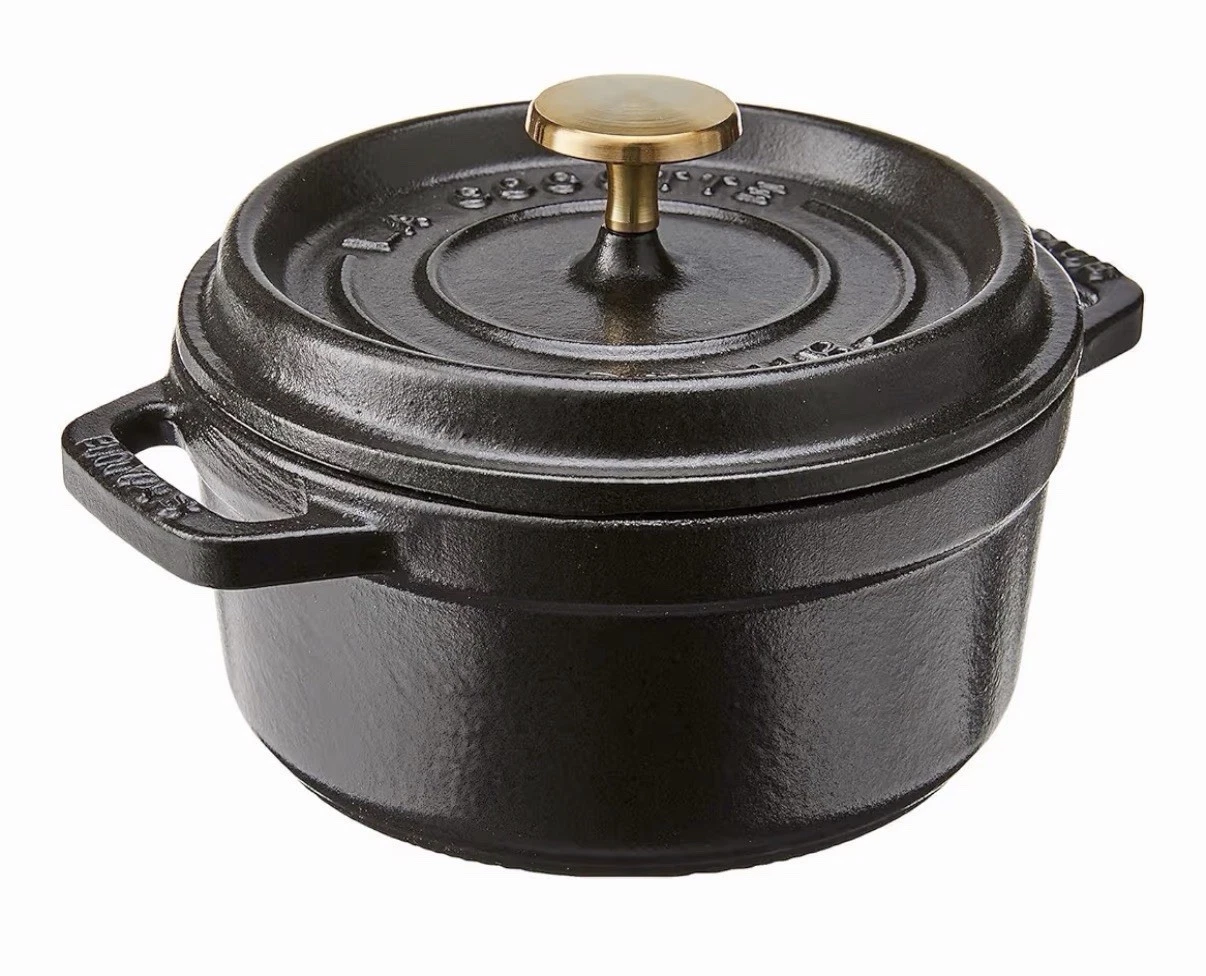 STAUB Cast Iron Dutch Oven 0.5-qt Round Cocotte, BLK. New In Box
