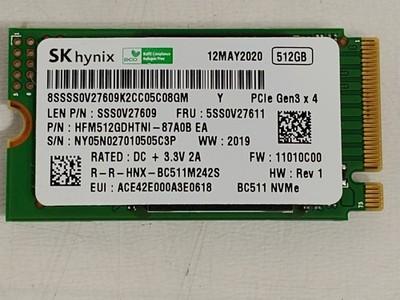 SK Hynix BC511 HFM512GDHTNI 512 GB NVMe 42mm Solid State Drive SSD Gebraucht