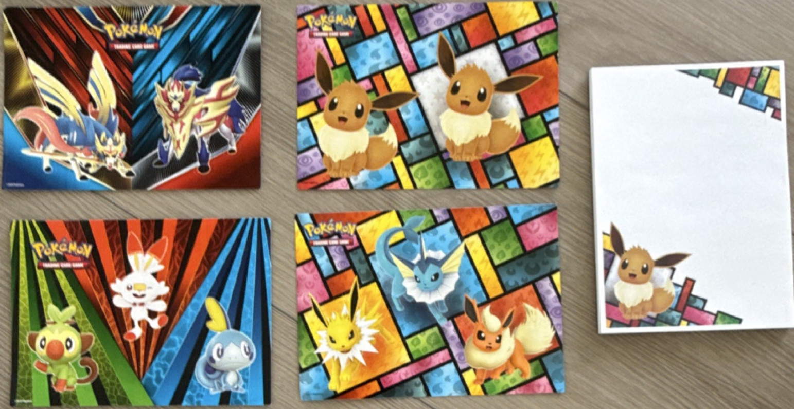 Pokemon Stickers and Notepad  Set Eevee Grookey Scorbunny Sobble Sword & Shield 
