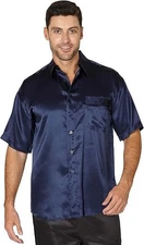 INTIMO Mens Button-Up Silk Camp Collar Cabana Lounge Shirt NWT XL