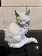 Vintage Kaiser West Germany Bisque Porcelain Maine Coon Cat Figurine 12 Cm