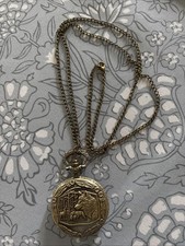 Vintage Bronze Strada Pocket Watch Quartz Chain Retro Steampunk Pendant Necklace