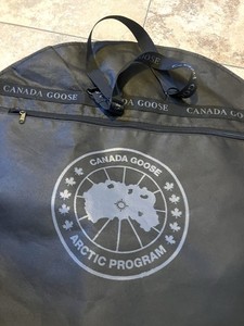 Authentic Canada Goose Logo 54”x24” Snap Button Fold Black Garment Travel Bag