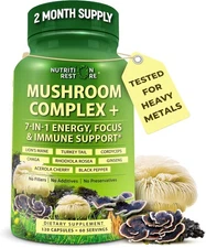 Organic Mushroom Complex -  Lion's Mane, Turkey Tail, Cordyceps, Chaga, 120 Caps