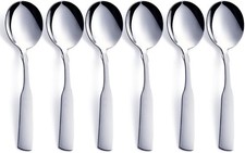 Stainless Steel 6.1' Heavy Duty Round Spoons, Dinner  Table Spoon Set, 6-Piece
