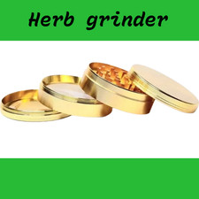Senua Gold Tobacco Herb Grinder 4 Part 50mm