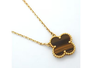 Authentic Lab Grown Beautiful Tiger's Eye Pendant  925 Sterling Silver, 18k Gold Plated