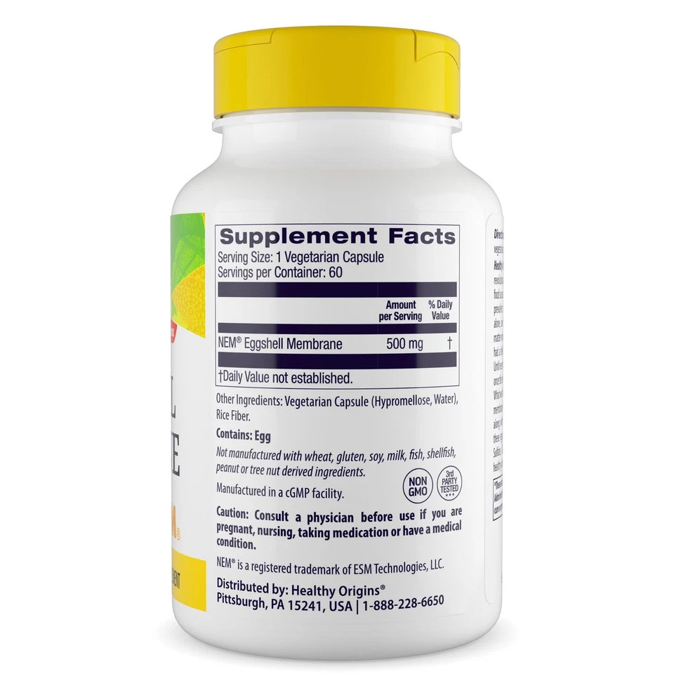 Healthy Origins Suplemento de soporte articular de membrana de cáscara de huevo 60 cápsulas Foto 2 de 4