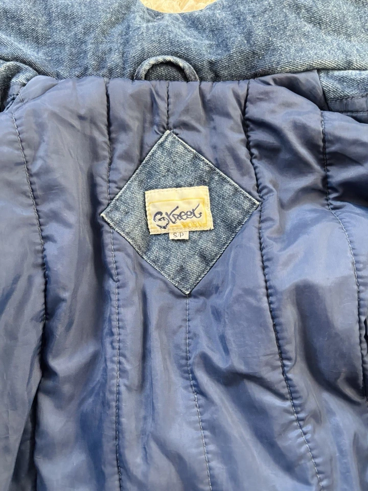 Strew Worn Vintage 80s Denim Patchwork Jacket Size S - Image 4 of 4
