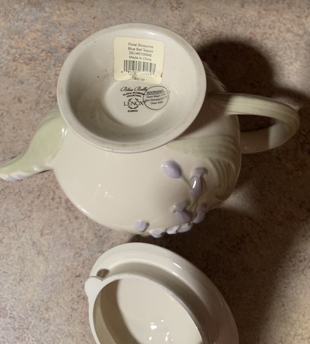 LENOX Blue Bells Floral Collection Ceramic Teapot NWT - Picture 5 of 5
