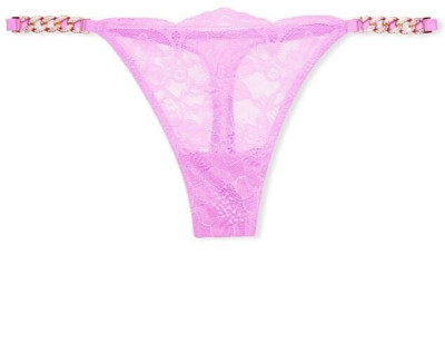 Victoria's Secret Very Sexy Berry Gelato Chain & Floral Lace Thong Size XL Mesh
