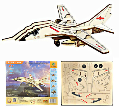  Airplane Wooden 3D Puzzle Model Construction DIY Creative Educational 8+Toy New