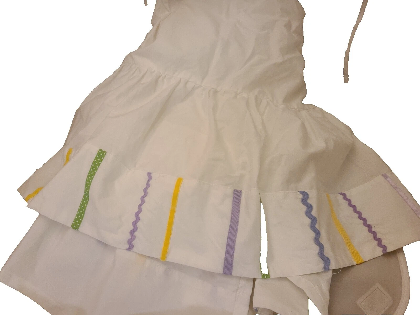 Blanco Pottery Barn Kids faldas de cuna y volantes de Polvo