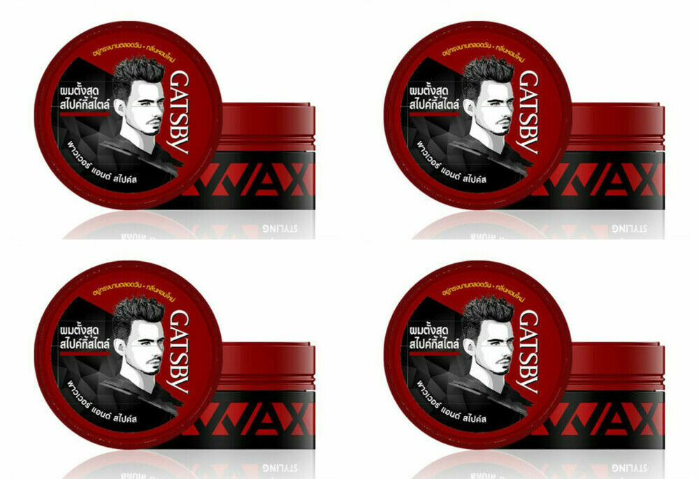 4 x GATSBY Hair Styling Wax Power and Spikes From JAPAN 75 g