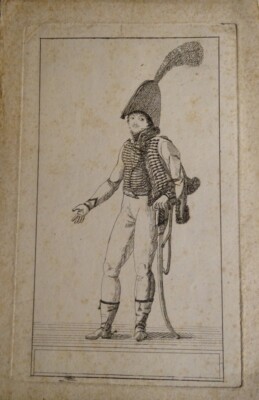 Ec FRANCAISE XIX GRAVUR KOSTÜM UNIFORM HUSAR KAVALLERIE NAPOLEON EMPIRE 1805