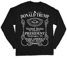 Camiseta Trump 2024 Para Hombre Gráfica Camisetas Manga Larga Camiseta Keep America Gran Camisa