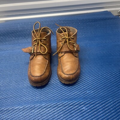 Polo Ralph Lauren Rumford Boots Tan Cognac Leather Chukka SZ9D