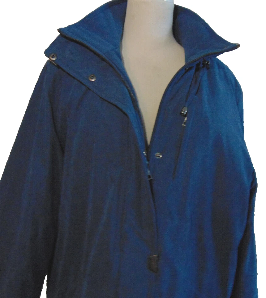 CROFT & BARROW MUJER MEZCLA NAILON GAMUZA PARKA AZUL AGUA RESISTENTE AL VIENTO ABRIGO~L/XL Foto 4 de 4