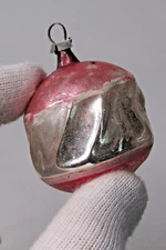 Antique VTG Glass Fluted Feather Tree Mini BALL Christmas Ornament Germany