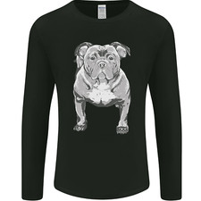 American Bully Striking a Pose Dog Mens Long Sleeve T-Shirt