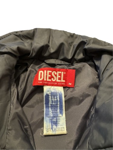 Diesel Puffer Bomber Jacket Boys M Black Hood Single Stitched Company Embroidery - Picture 8 of 11