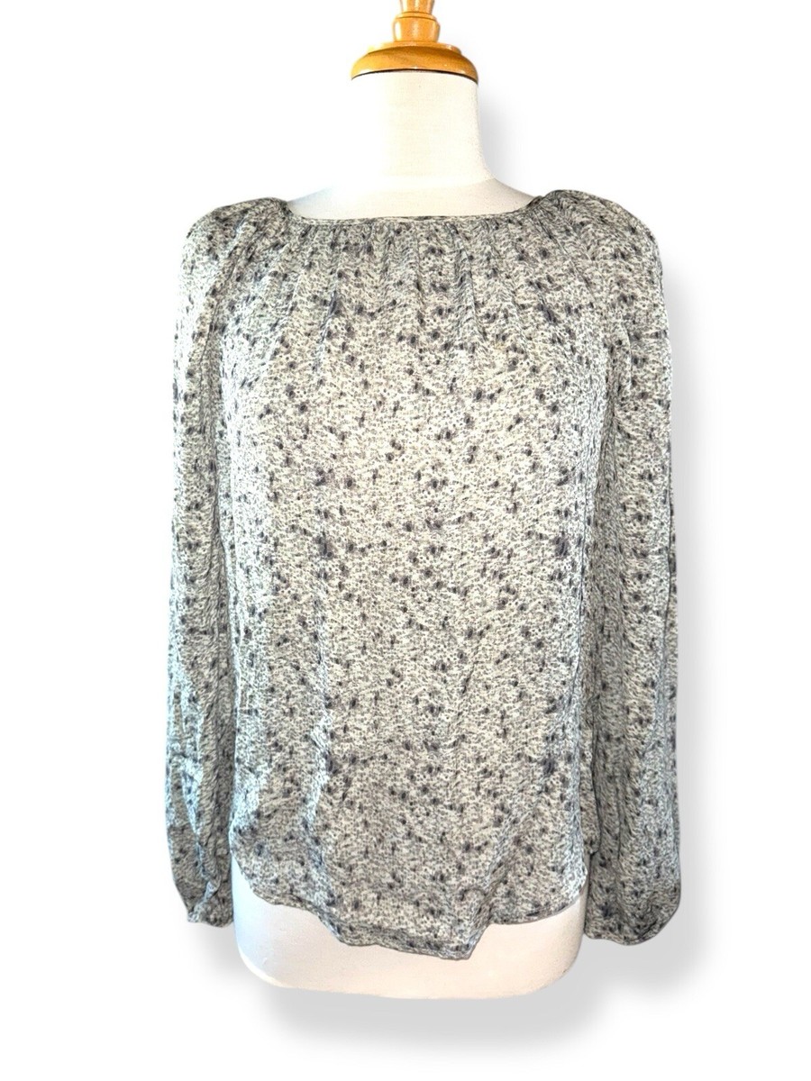ELIZABETH & JAMES Silk Popover Boutique Blouse Speckled Print size S