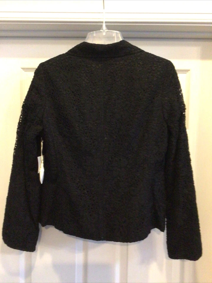 Blazer Madison 12 Negro Algodón Nylon Floral Encaje Ligero Forrado/Ret$100 Nuevo con Etiquetas Foto 3 de 4