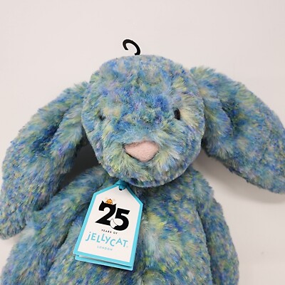 Jellycat Medium Bashful Azure Bunny Plush 25th Soft Toy Rabbit