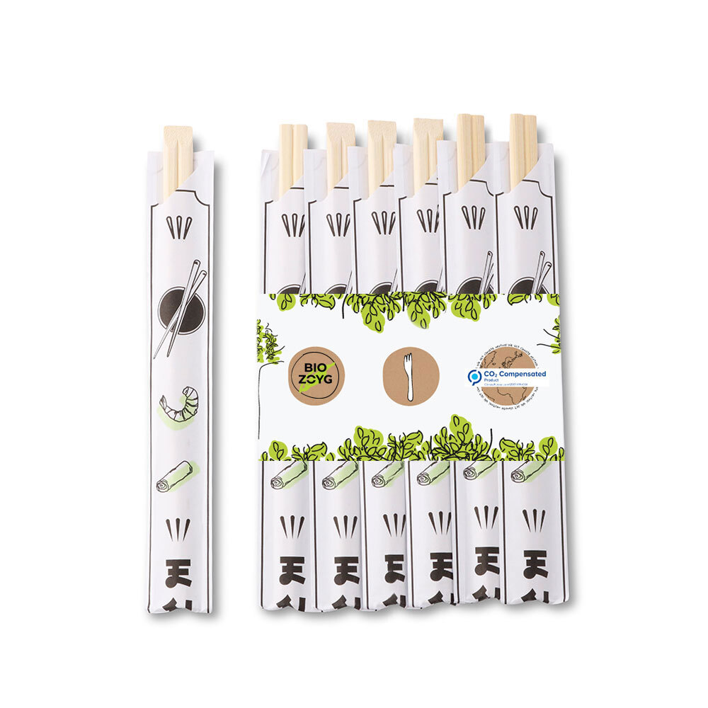 BIOZOYG Asia Esstäbchen Bambusstäbchen Einweg einzeln verpackt, 20cm, div Mengen