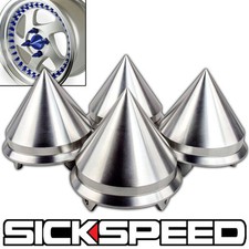 4 Pc Spiked Center Wheel Caps For Tireswheelsrims Polished Spike P13