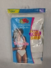 Fruit of the Loom Women's Hi-Cuts Briefs Panty Size 8 White 2004 Vtg New!