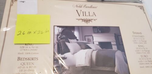Noble Excellence Villa Capri EURO PILLOW SHAMS Gray 26"X26" 100% Cotton @ p - Picture 4 of 4