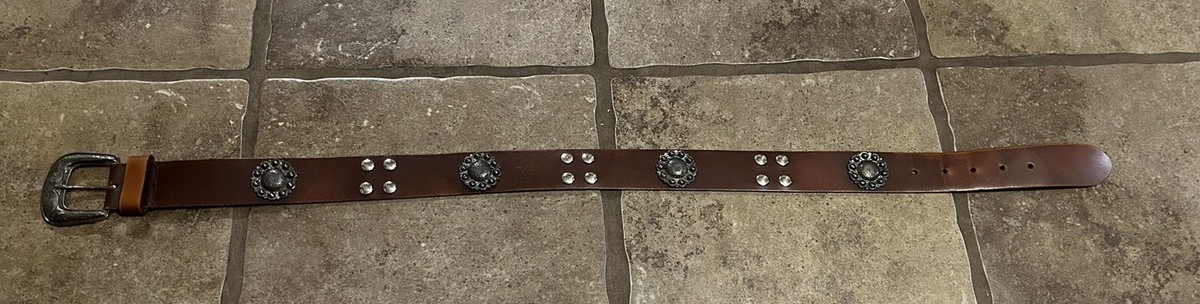 Limited Brown Genuine Leather Belt Made in Italy Medium 25.5  display picture 2