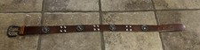 Limited Brown Genuine Leather Belt Made in Italy Medium 25.5"-31.5" Waist Scroll