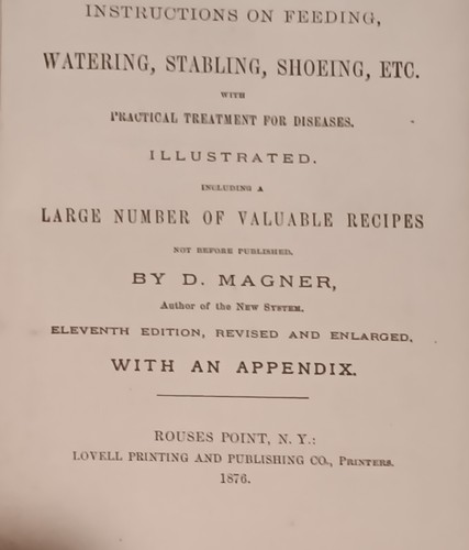 Eleventh Edition New System of Educating Horses D Magner HC Lovell Printing 1876 - Picture 5 of 8