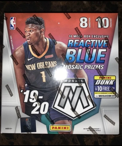 2019-2020 Panini Mosaic Prizm Mega Box Reactive Blue NBA Basketball ZION MORANT?