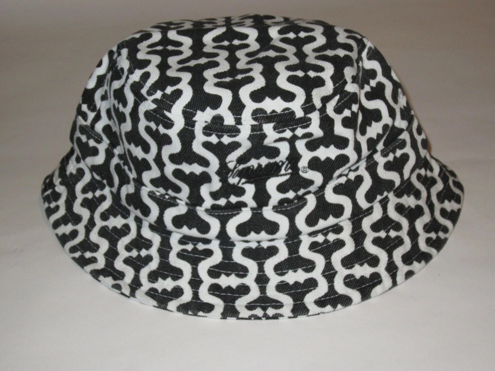Chapeau seau SUPREME NY Twill Crusher NOIR MONOGRAMME petit/moyen NEUF ! S/S 2021