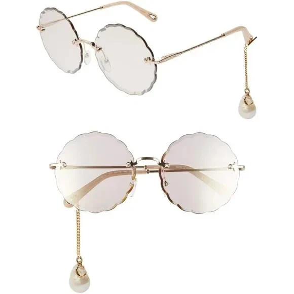 Chloe — NEW Chloé Tally 57MM Diamond Shape Gold Frame Grey Brown Multi Gradient Sunglass