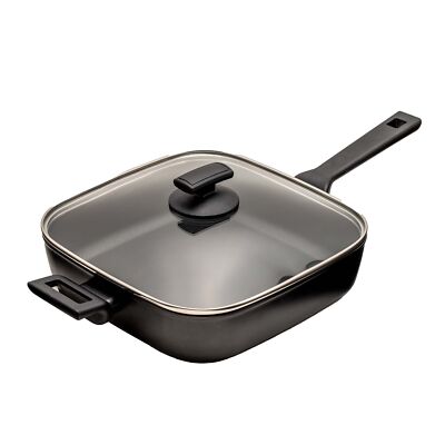 Pfanne Grillpfanne 28x28 cm Bratpfanne Deckel 2-tlg | recycelt nachhaltig KHG