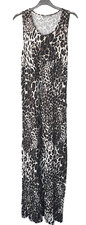 Ladies South Leopard Print Maxi Dress Size UK 14 Comfy Animal Print Party Autumn