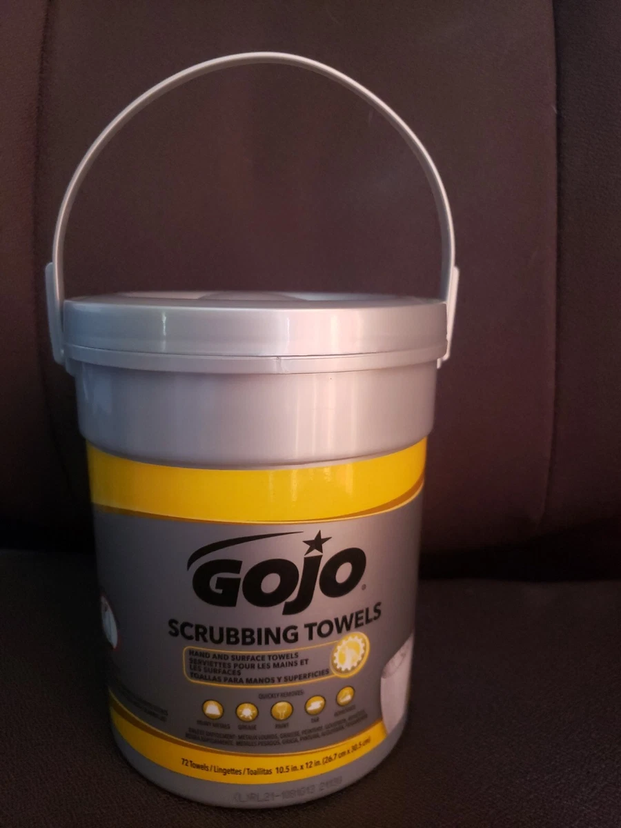 Gojo Dual Textured Scrubbing Wipes Canister 72 Wipes, Gojo Wipes