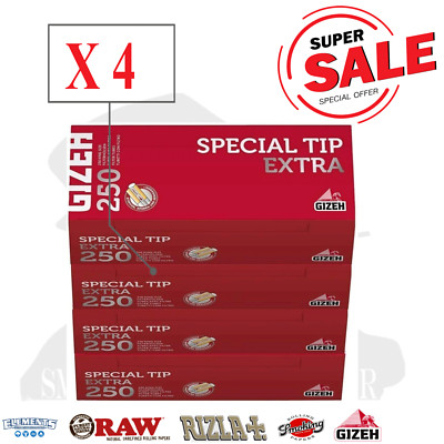 4 Scatole Gizeh Tubetti Special Tip Extra King Size Filtri 250 Originale