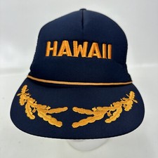 Hawaii Mesh Trucker Hat Cap Blue Foam Rope Snapback Hawaiian Headwear Vintage