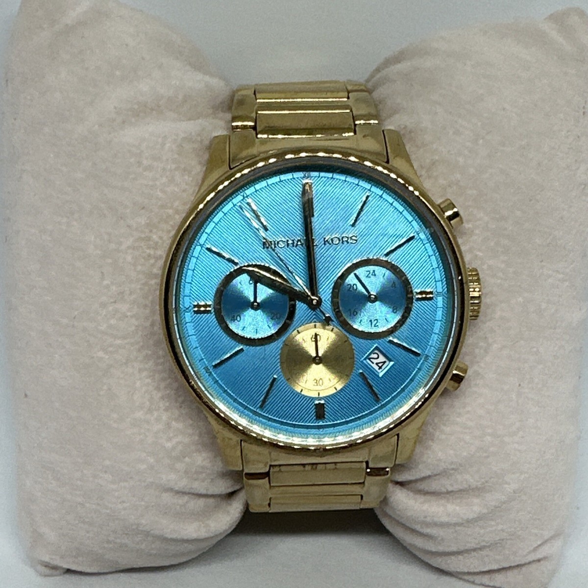 Michael Kors MK5910 Bailey Chronograph Gold Turquoise Dial 