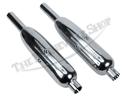 Triumph 650 TR6R T120R Burgess-Type Silencers (Pair) UK-Made PN# 70-5866 UK